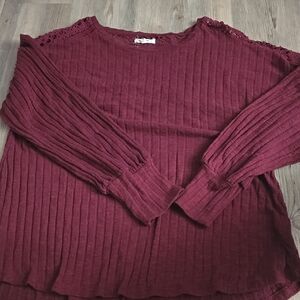 Women's Burgundy Knit Top
